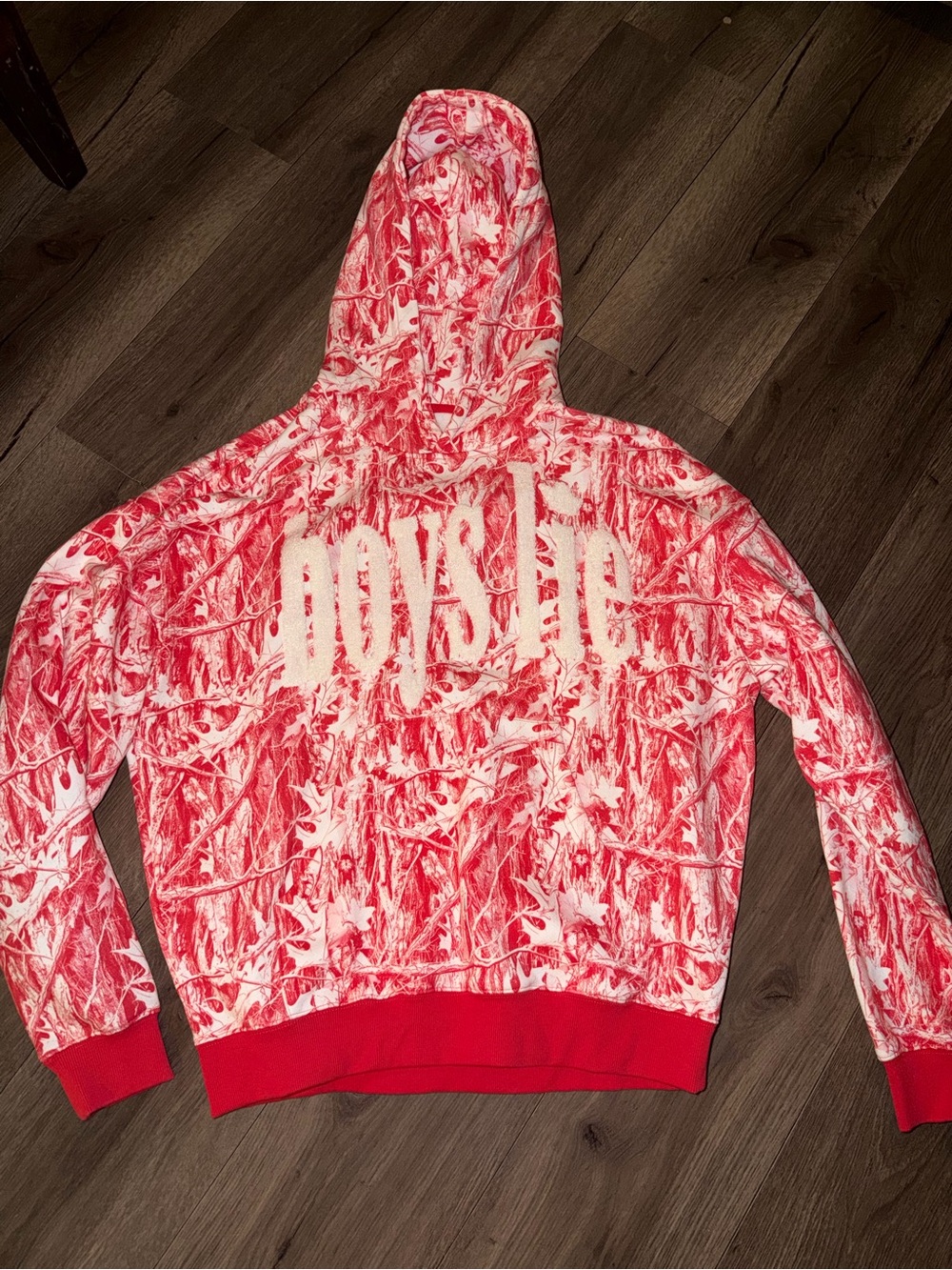 BOYS LIE Red & White Camo Hoodie